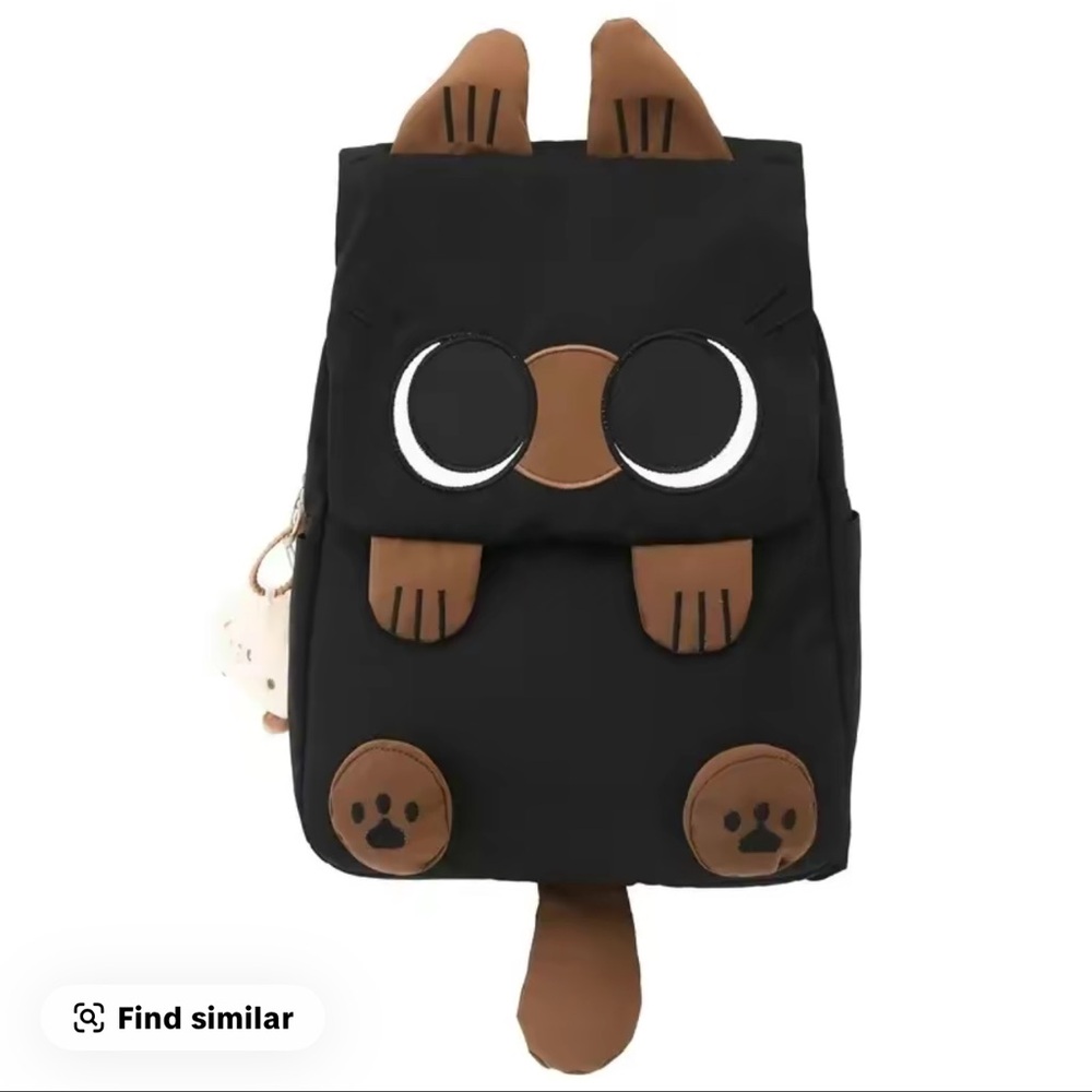 Charming Cat Backpack for Women - Cream, White, Black